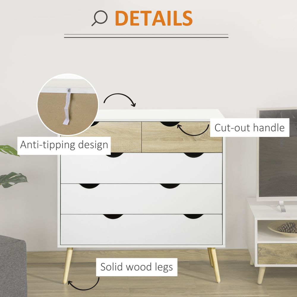 5-Drawer Storage Unit, Elegant Chest of Drawers for Organising Bedroom Essentials