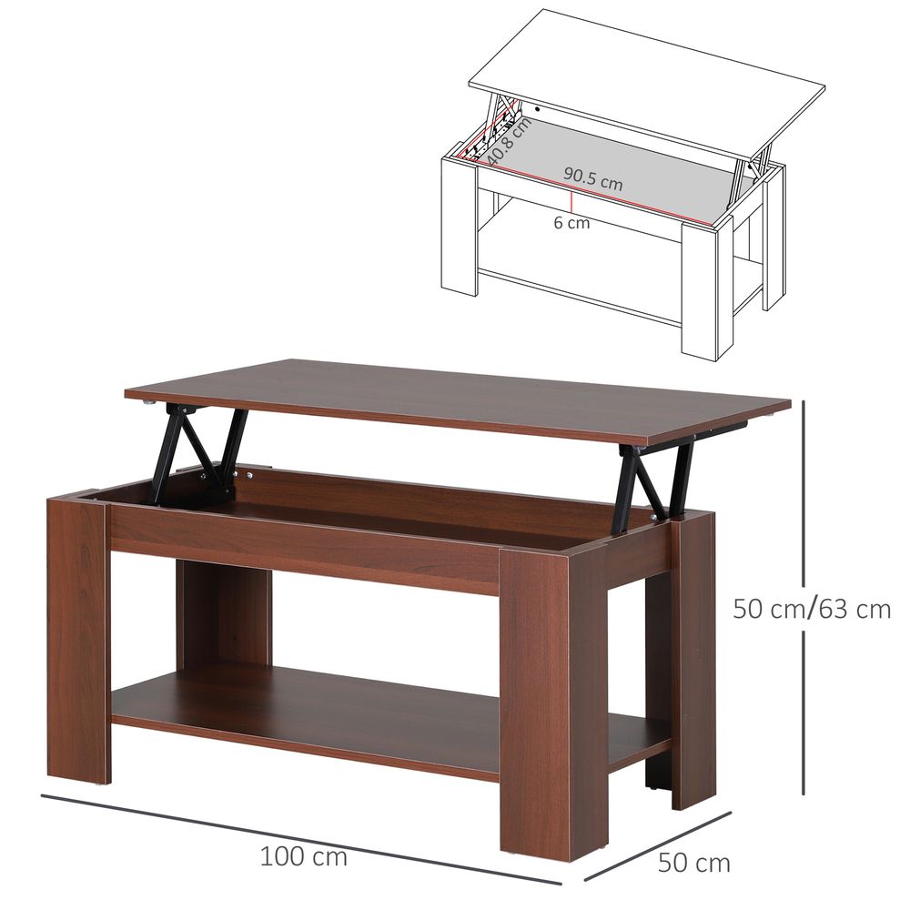 Natural Wood Grain Coffee Table, 50/63cm Height, Elegant Design