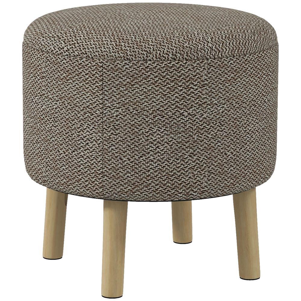 Round Storage Ottoman: Stool Chair with Cushioned Top & Hidden Space