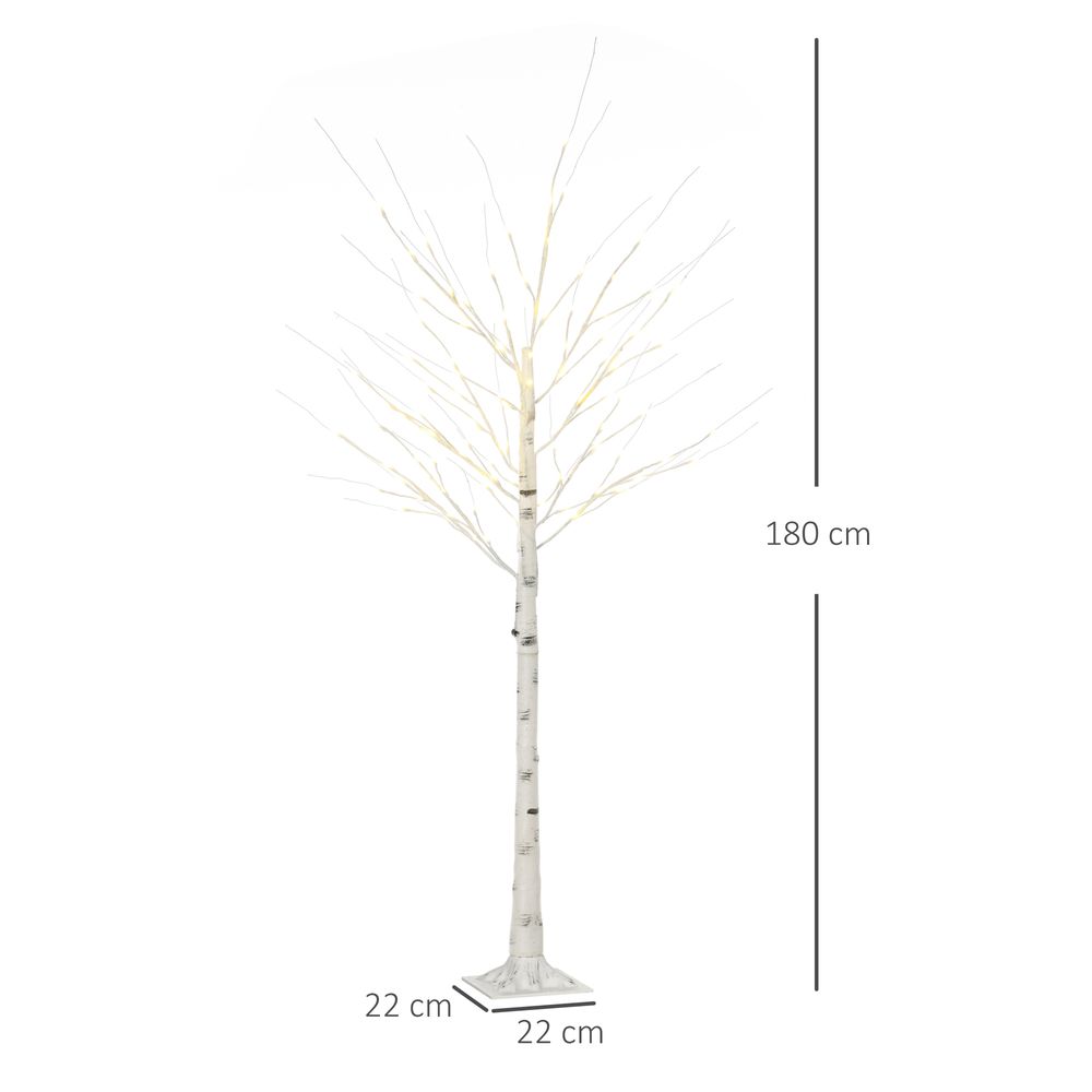 6ft Pre-Lit White Birch Tree with 96 Warm White LEDs