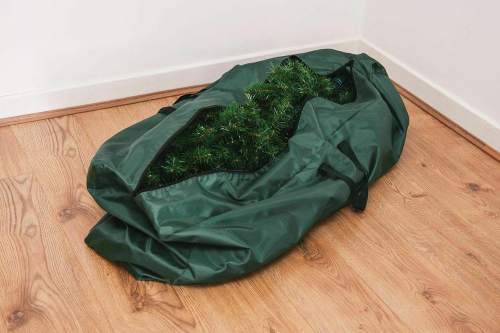 Zip-Up Storage Sack for Christmas Tree, Holds Trees Up to 9 ft for Neat Holiday Storage