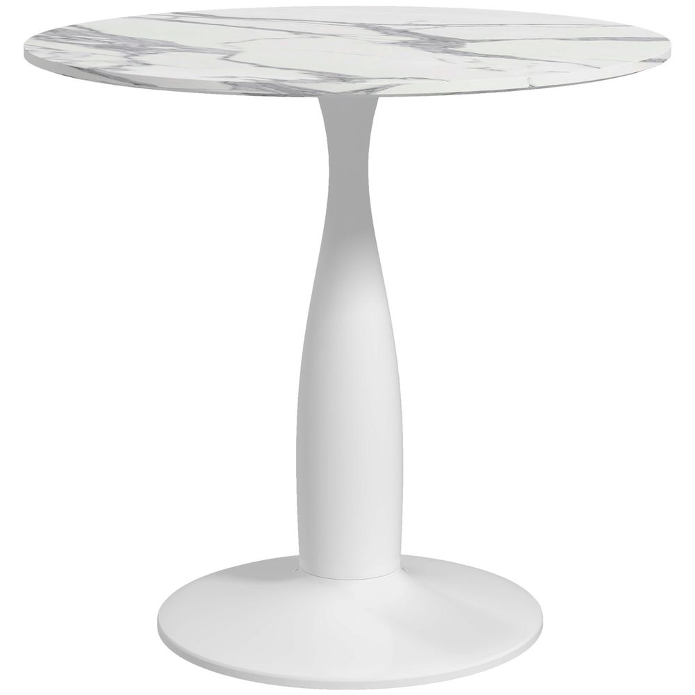 Round Dining Table with Steel Base for Living and Dining Rooms