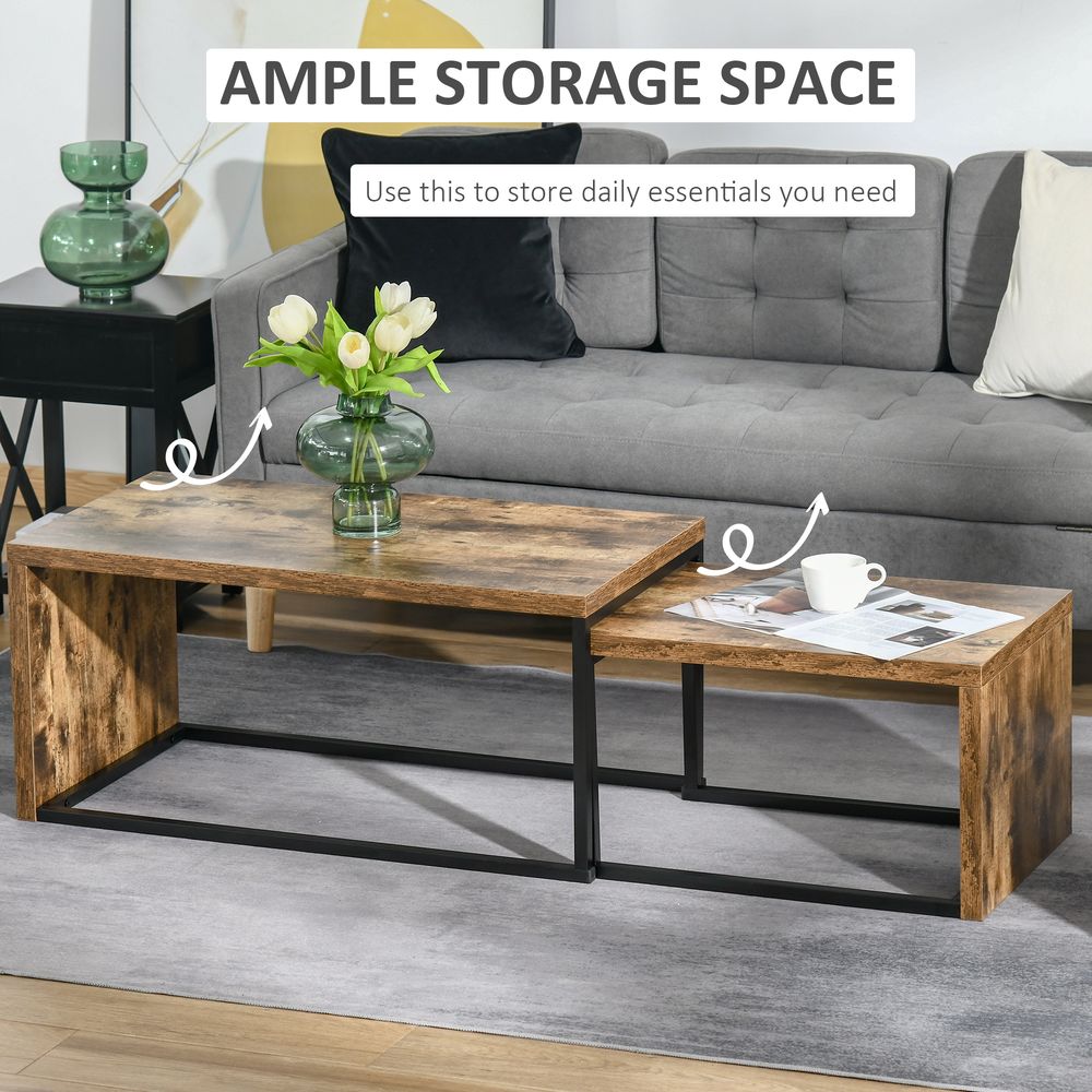 Set of 2 Coffee Tables, Side and Tea Tables for Living Room or Bedroom Use