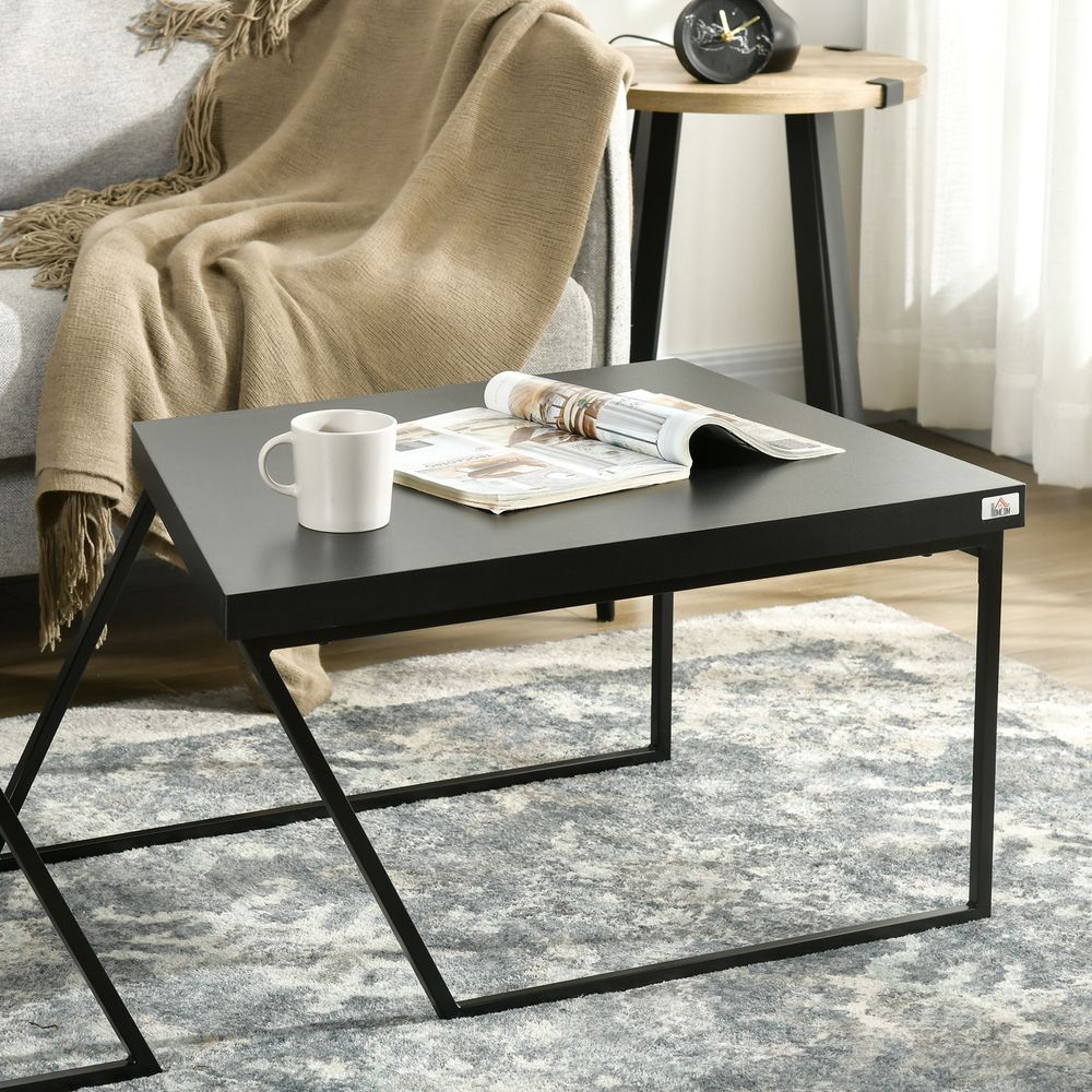 Set of 2 Steel Frame Coffee Tables for Living Room, Stylish and Practical Decor