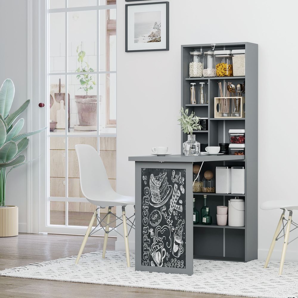 Folding Convertible Desk with Blackboard, Multi-Function Workstation for Versatile Use