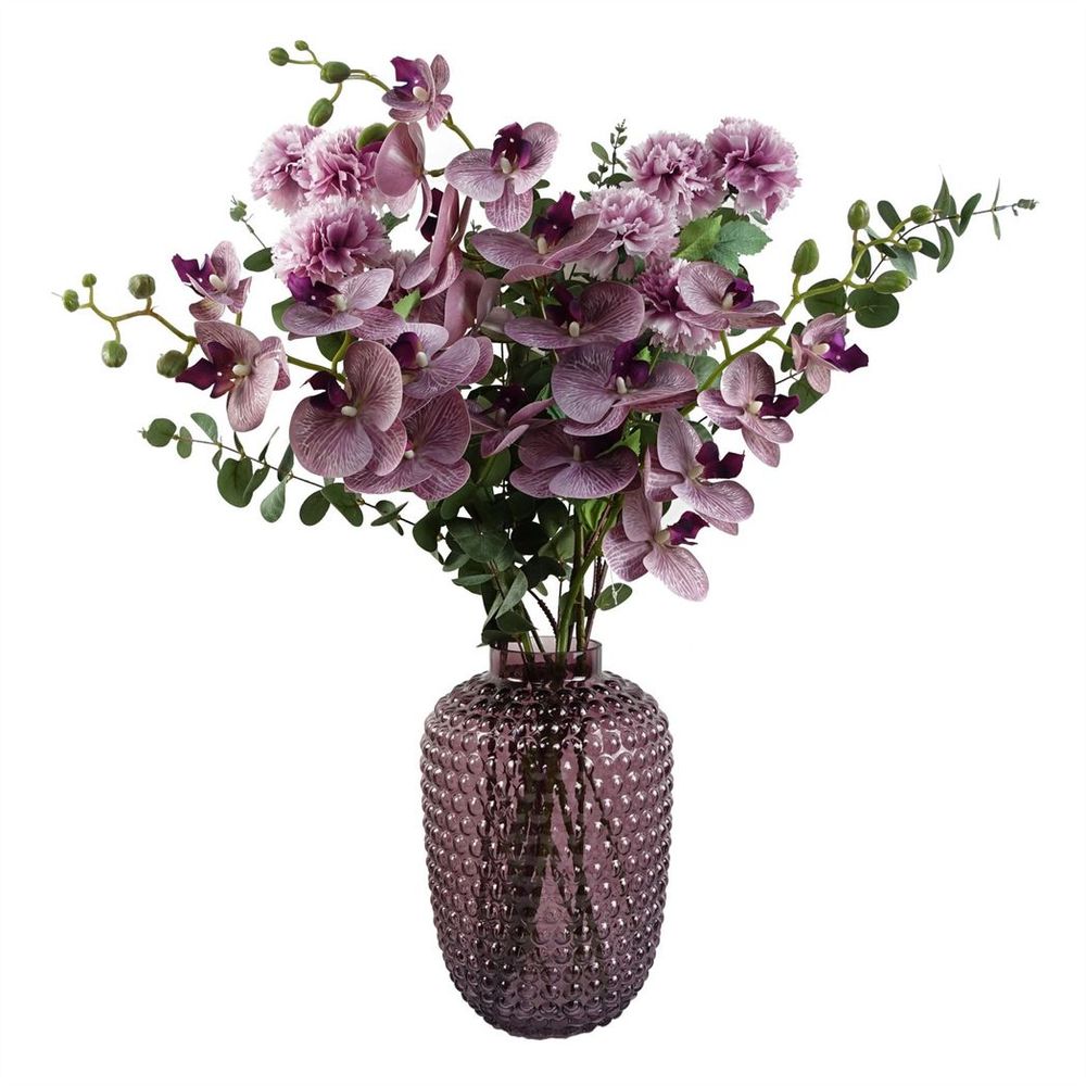 Pack of 6 x 100cm Artificial Purple Phalaenopsis Orchid Stems - 42 Flowers