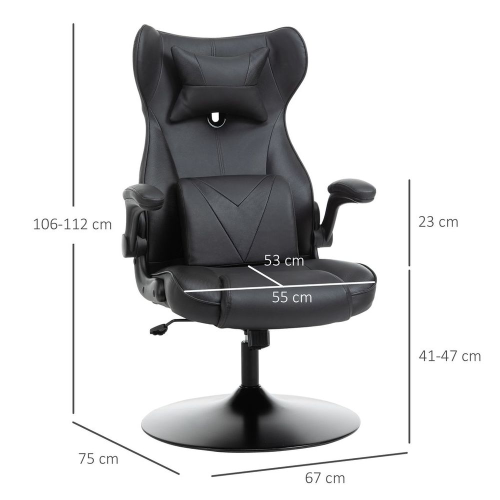 Home Office Gaming Chair with Swivel Base and Lumbar Support for Comfort