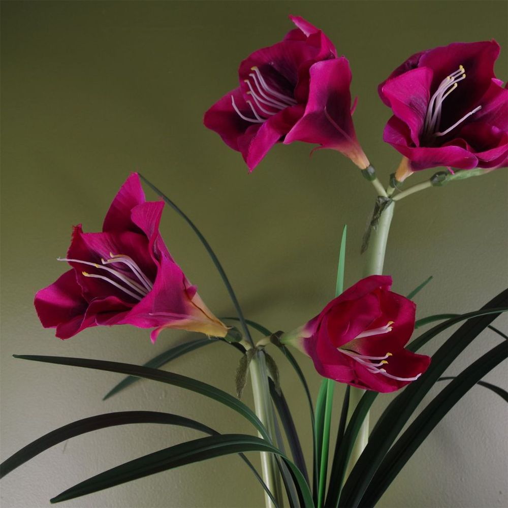 Pink Artificial Amaryllis Flowering Plant