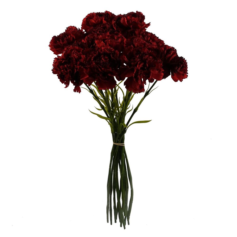 12 x Artificial Red Carnation Flowers