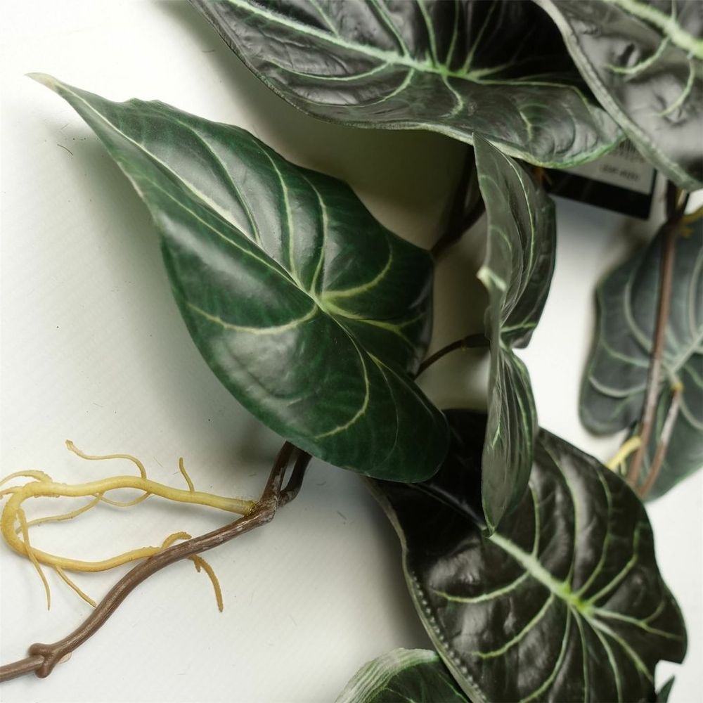 120cm Artificial Alocasia Dragon Scale Plant - Realistic Dark Green Trailing Design