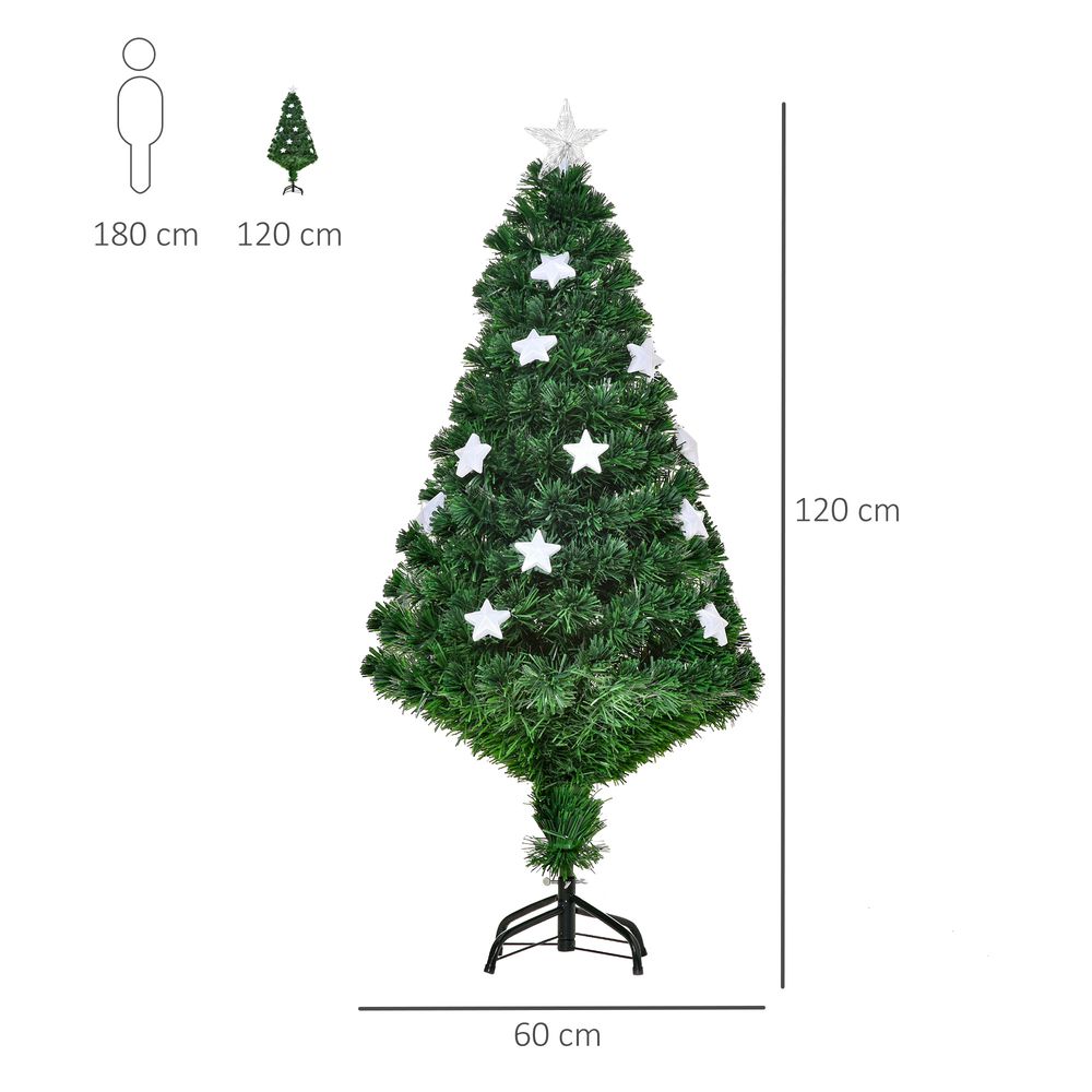 4ft Pre-Lit Artificial Christmas Tree with Fibre Star LED Light - Indoor - Green
