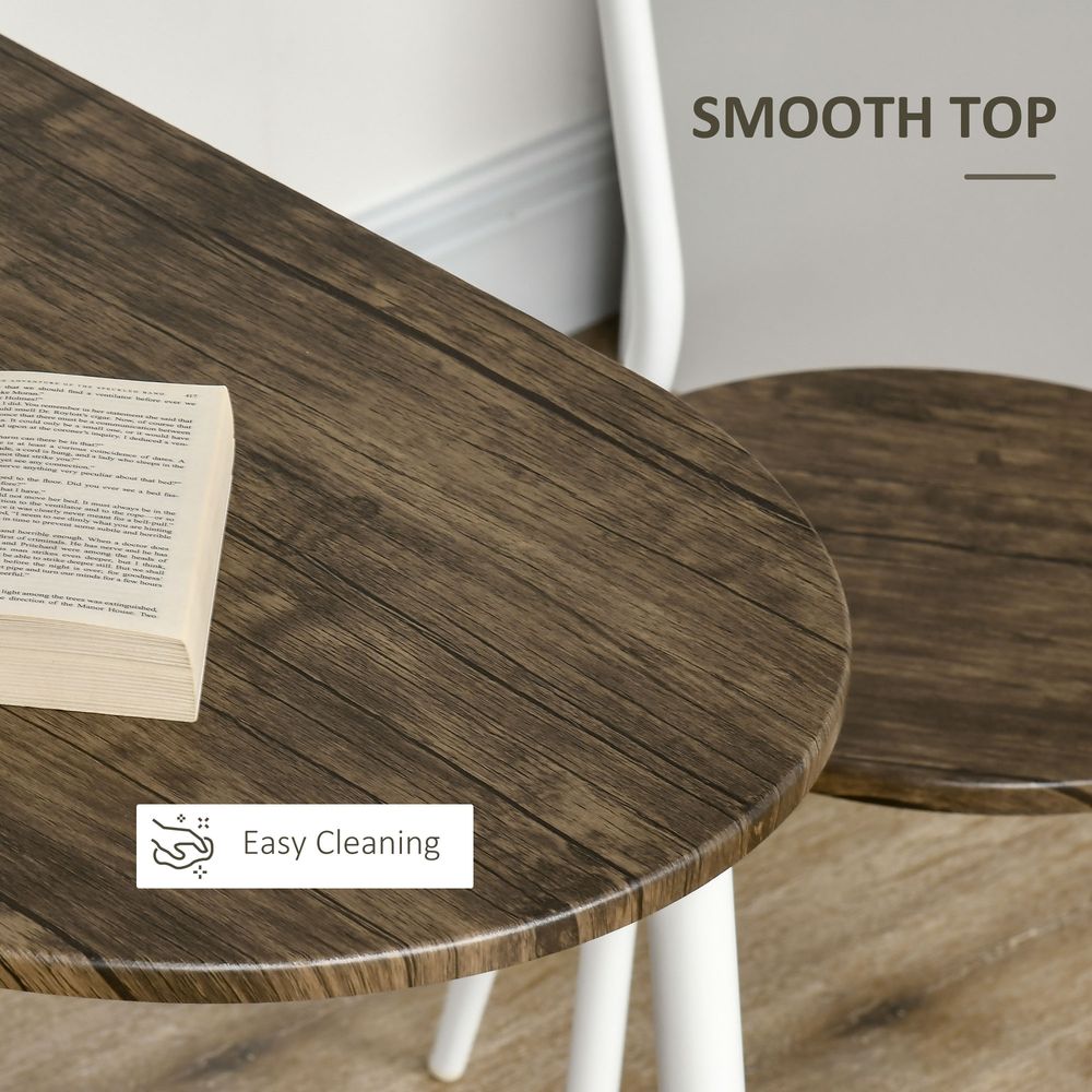 3-Piece Natural Oval Dining Table and Chairs Set with Two Chairs for Kitchen