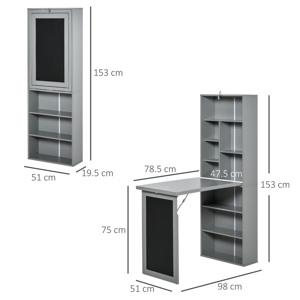Folding Convertible Desk with Blackboard, Multi-Function Workstation for Versatile Use