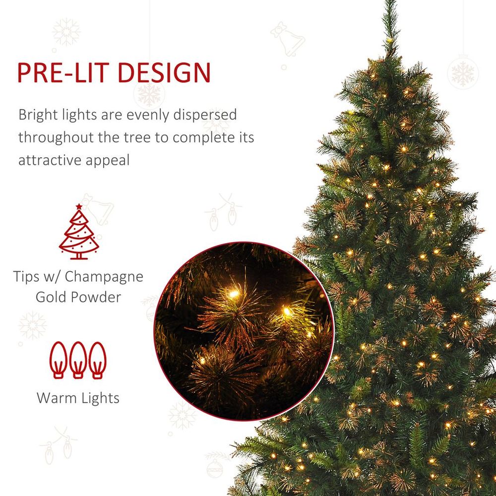 6FT Pre-Lit Artificial Spruce Christmas Tree for Holiday Décor with Stand
