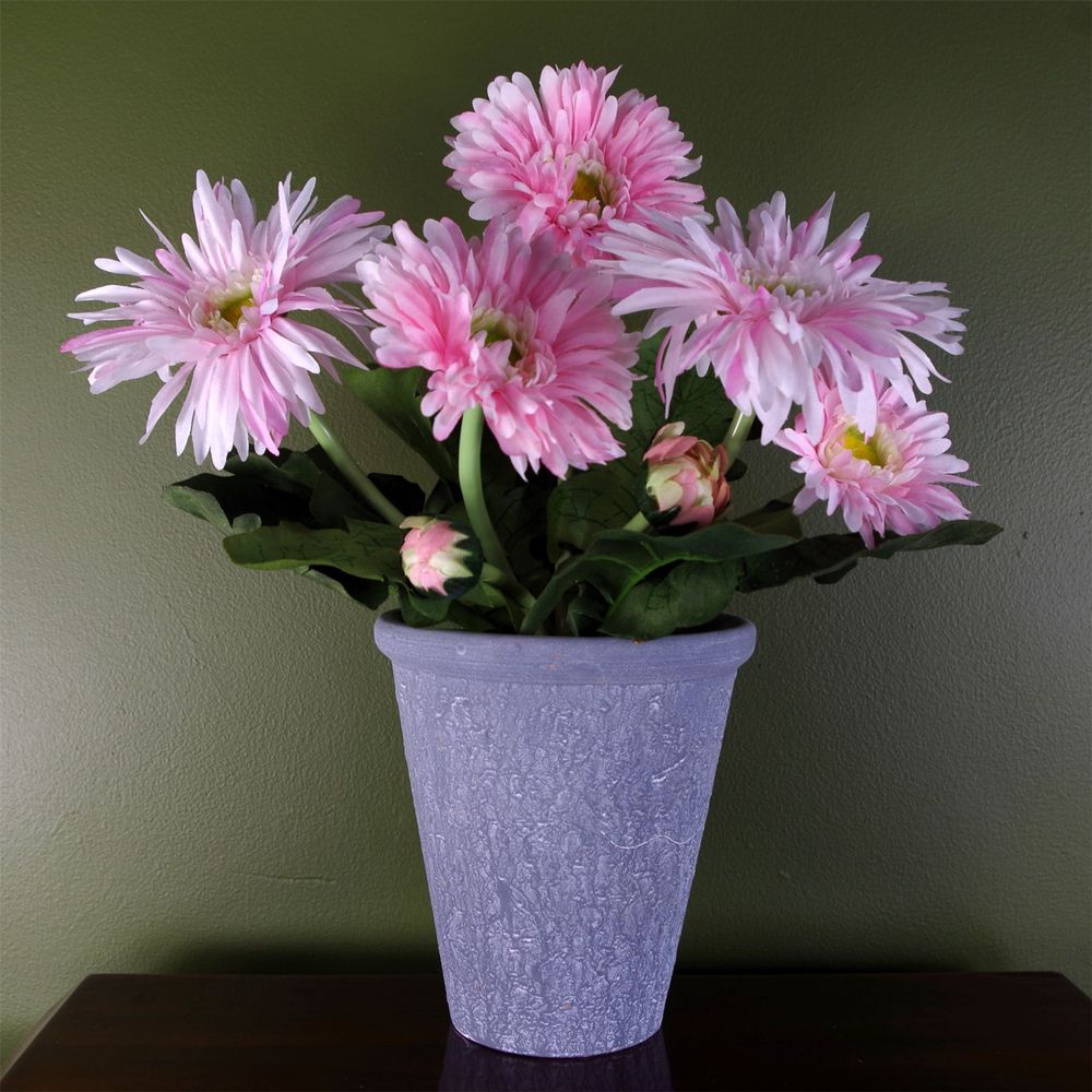 Pink Artificial Daisy Flowering Plant in Pot