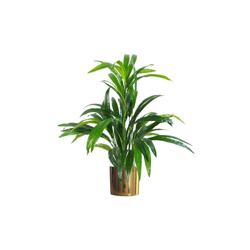 Leaf Metal Planter Plant Pot with Polished Gold Finish 20 x 18cm