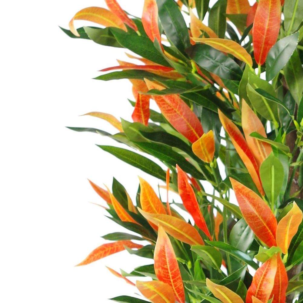 130cm Red & Green Artificial Ficus Tree - Vibrant Decor for Interiors