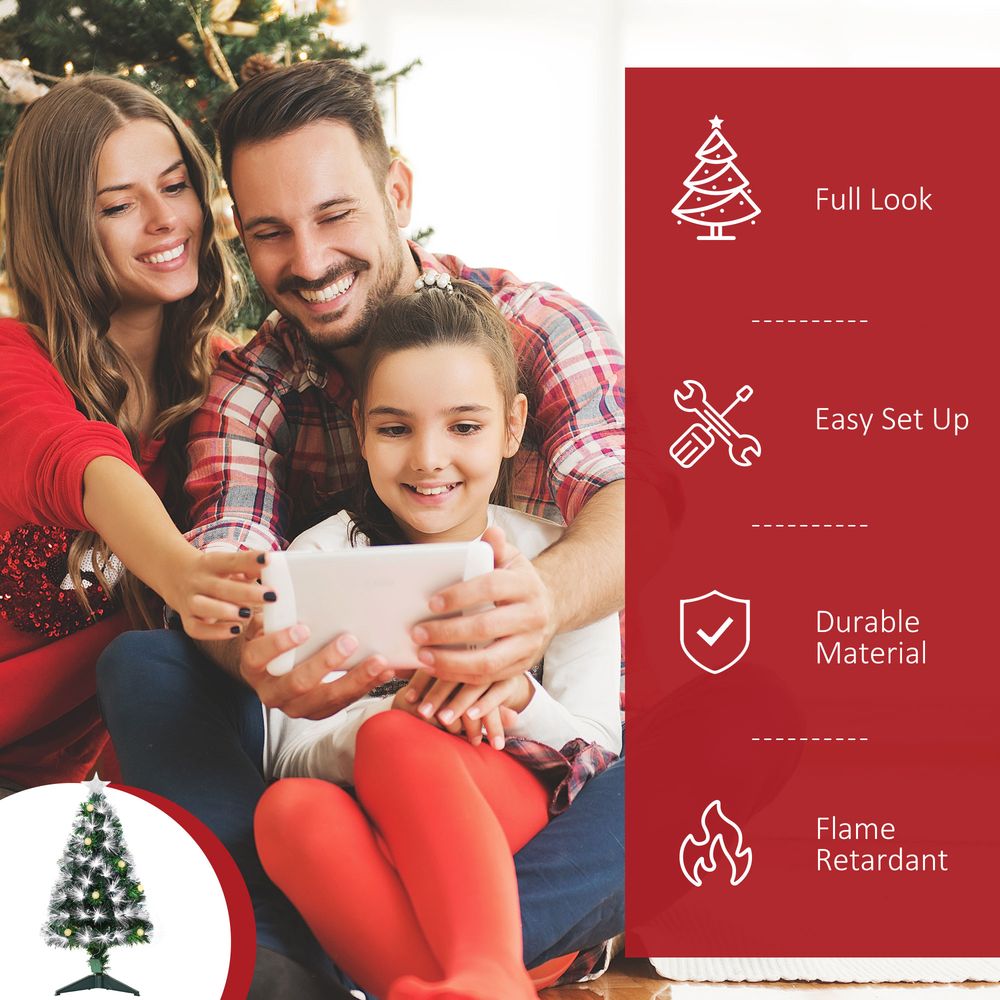 3ft Pre-Lit White Christmas Tree with 90 LEDs and Star Topper