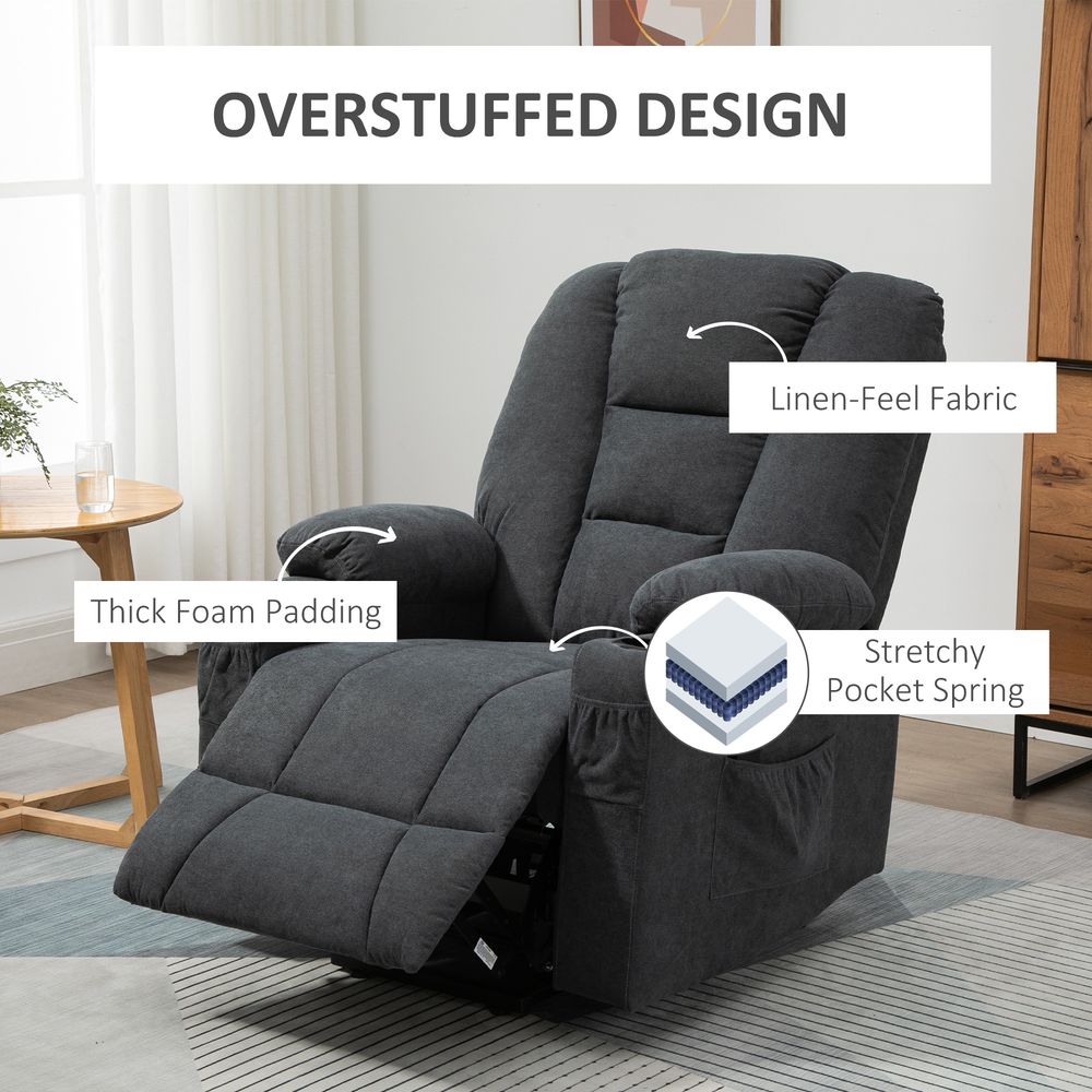 Grey Riser Recliner Chair with Remote, Ideal Lift Chair for Elderly Comfort and Support