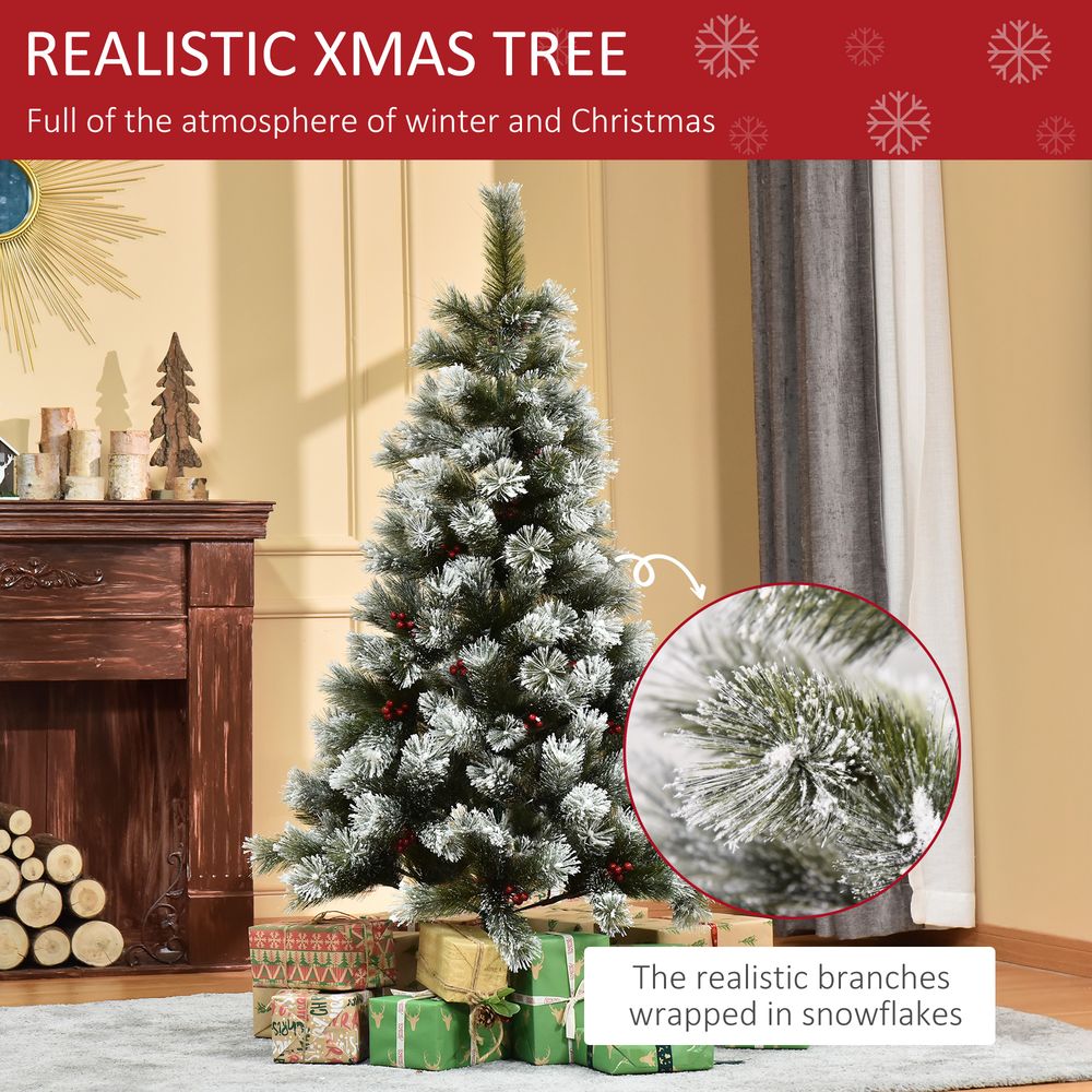 5ft Indoor Artificial Christmas Tree with 184 Tips - Metal Stand - Berry Decor