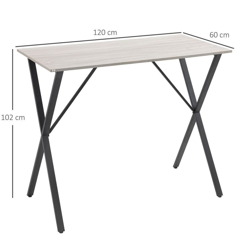 120cm Rectangular Breakfast Bar Table for 4 People - Sturdy Steel Legs in Elegant White Finish