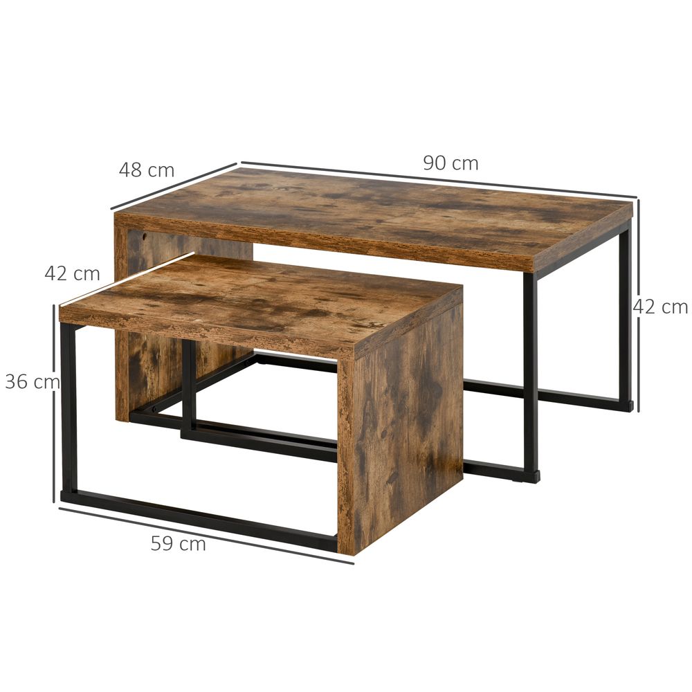 Set of 2 Coffee Tables, Side and Tea Tables for Living Room or Bedroom Use