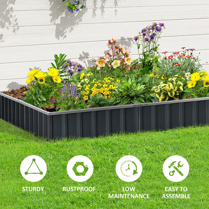 Metal Raised Garden Bed - Spacious Steel Planter with Gloves, 258x90cm