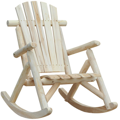 Ergonomic Cedar Wood Rocking Chair - Classic Comfort for Outdoors & Indoors