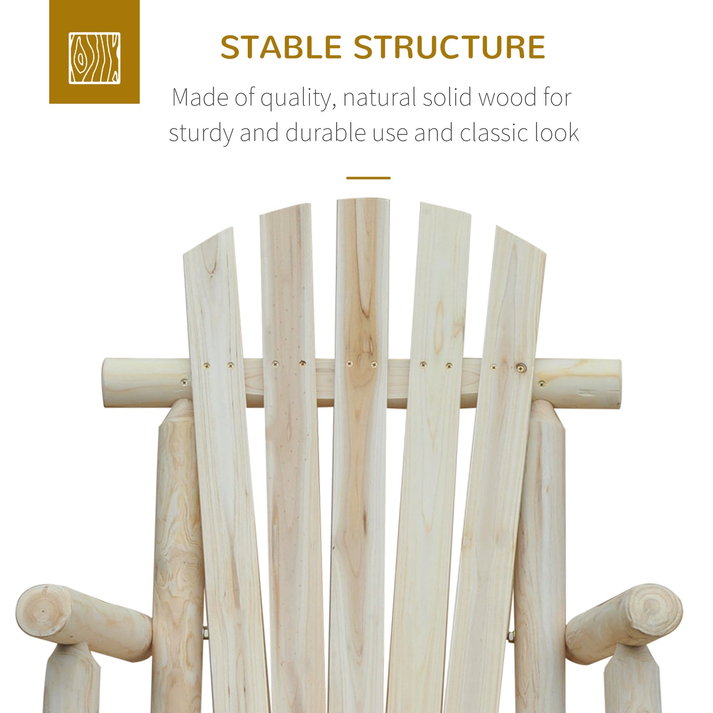 Ergonomic Cedar Wood Rocking Chair - Classic Comfort for Outdoors & Indoors