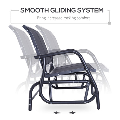 Luxurious Outdoor Double Swing Bench - Smooth Gliding Comfort in Black