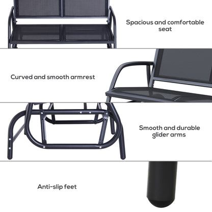 Luxurious Outdoor Double Swing Bench - Smooth Gliding Comfort in Black