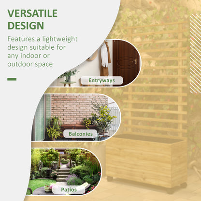 Wheeled Wooden Trellis Planter Box - Stunning Garden Growth Solution