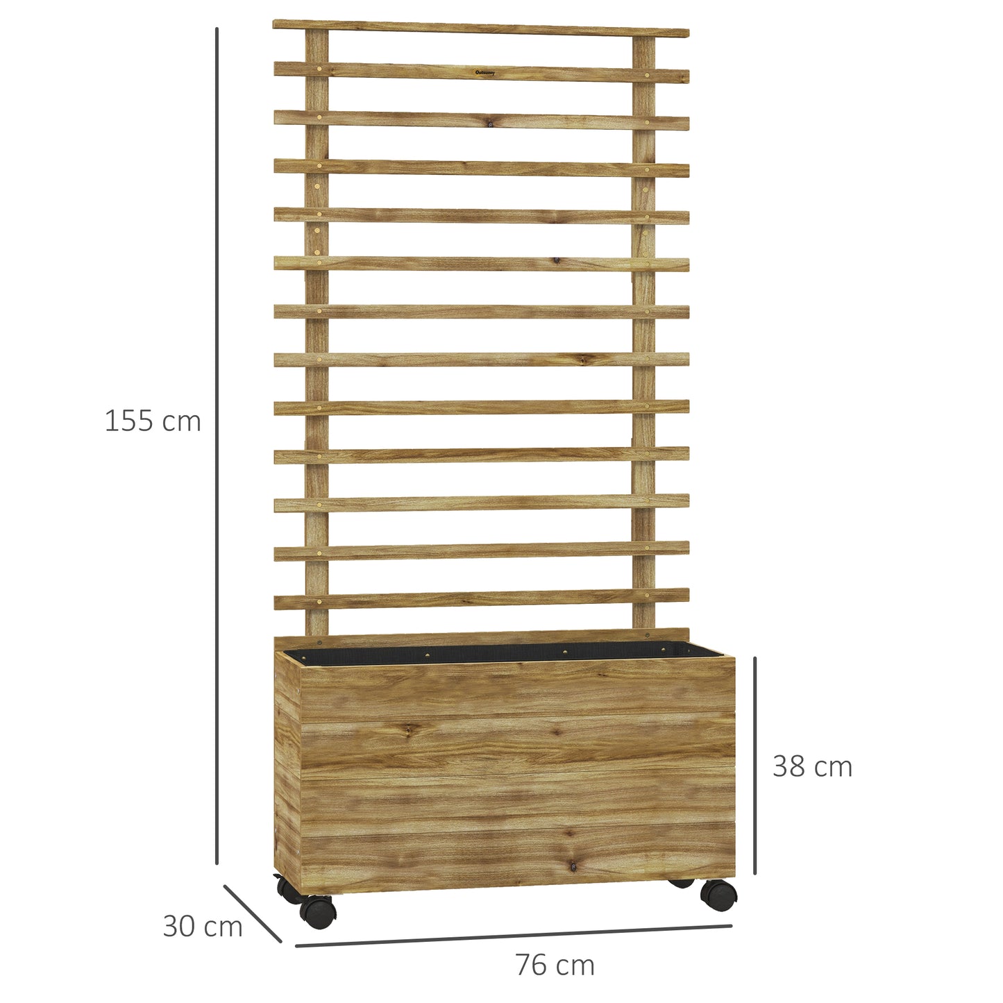 Wheeled Wooden Trellis Planter Box - Stunning Garden Growth Solution