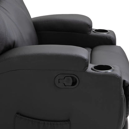 Faux Leather Electric Recliner Sofa Chair - 8-Point Vibration Massage with Remote