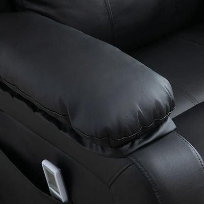 Black Electric Power Lift Recliner Chair with Massage Vibration and Side Pocket for Comfort