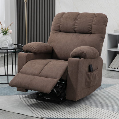 Brown Heavy-Duty Riser and Recliner Chair Lift for Elderly Support and Comfort