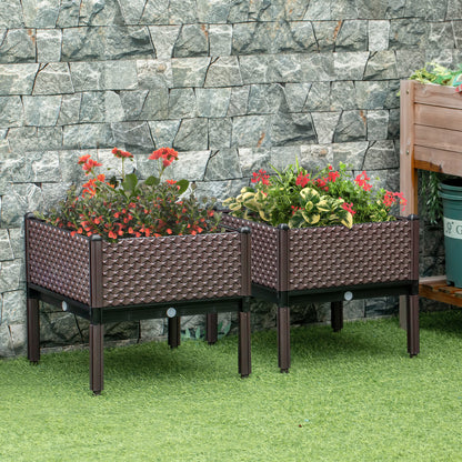 2-Piece Elevated Planter Box Set for Easy Gardening Anywhere!