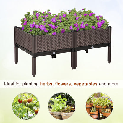 2-Piece Elevated Planter Box Set for Easy Gardening Anywhere!