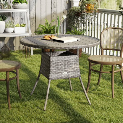 Grey PE Rattan Dining Table – Perfect for Outdoor Gatherings!