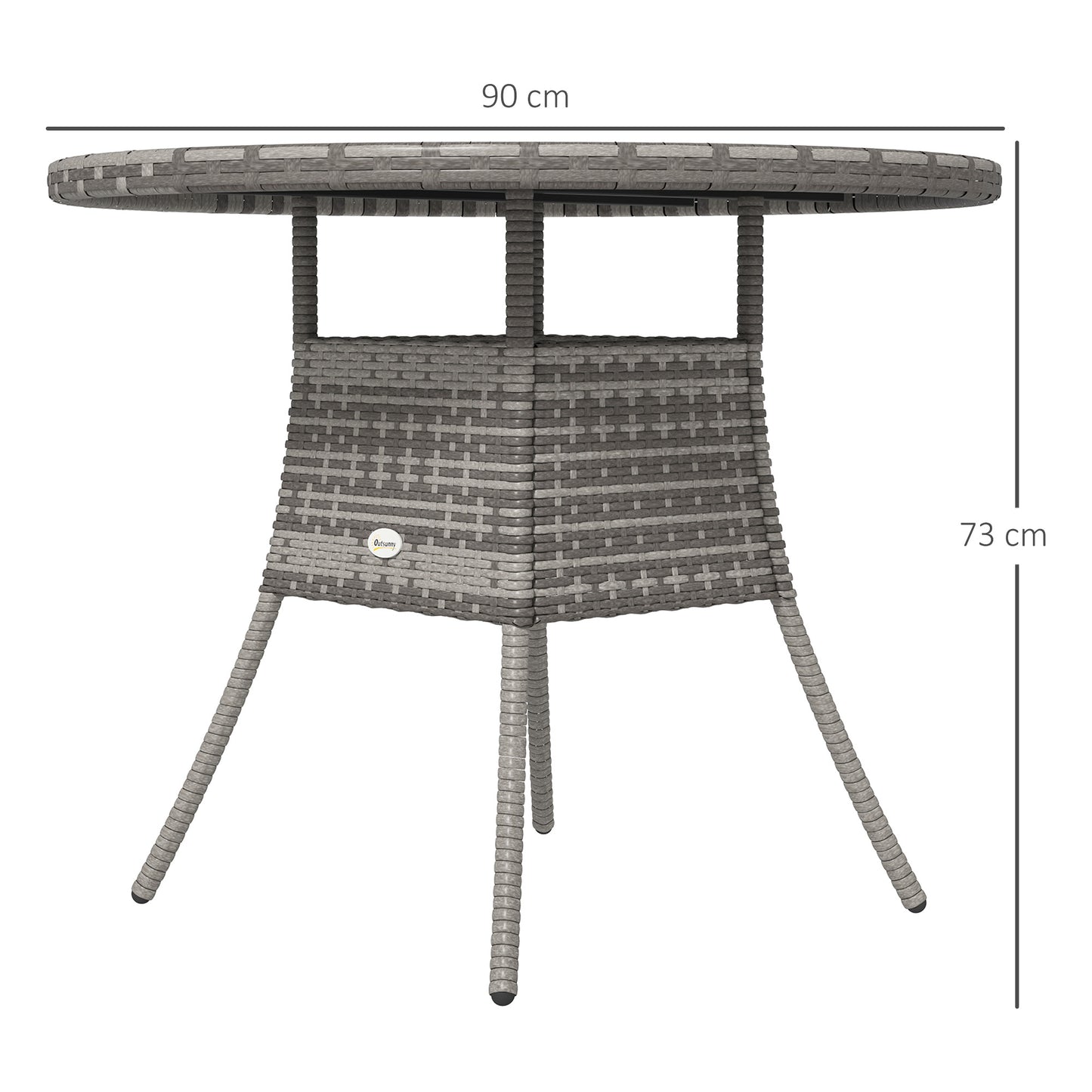 Grey PE Rattan Dining Table – Perfect for Outdoor Gatherings!