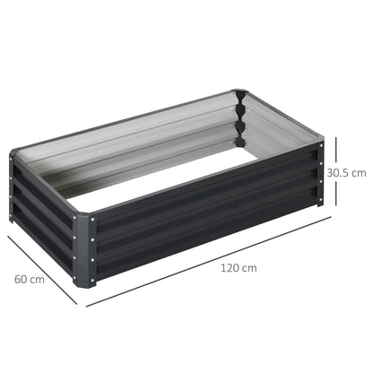 Grey Steel Raised Garden Bed Planter - Perfect for Vegetables & Flowers!