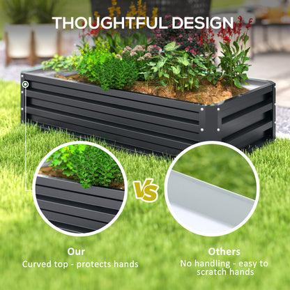 Grey Steel Raised Garden Bed Planter - Perfect for Vegetables & Flowers!