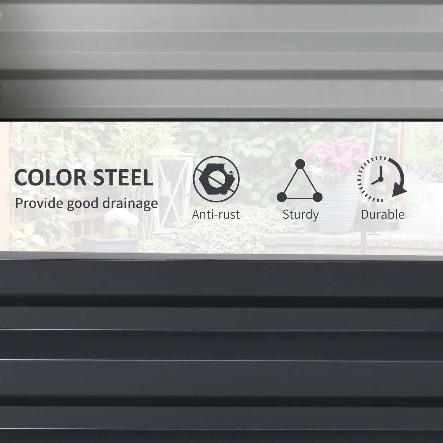 Grey Steel Raised Garden Bed Planter - Perfect for Vegetables & Flowers!