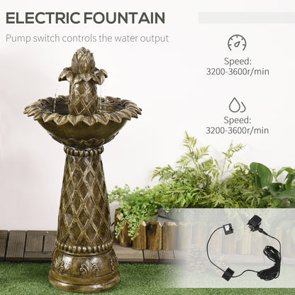 Elegant 2-Tier Garden Fountain with Constant Cascading Water Elegance