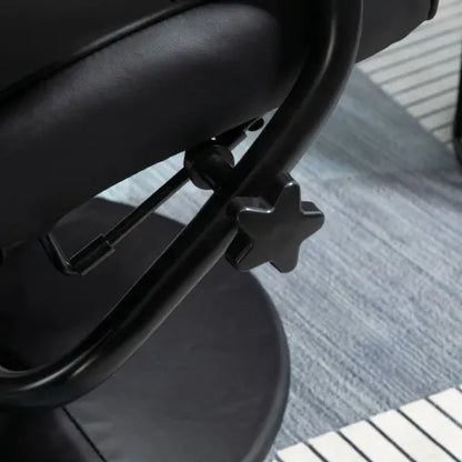 Black Freestanding Living Room Chair with High-Density Cushion and Footrest
