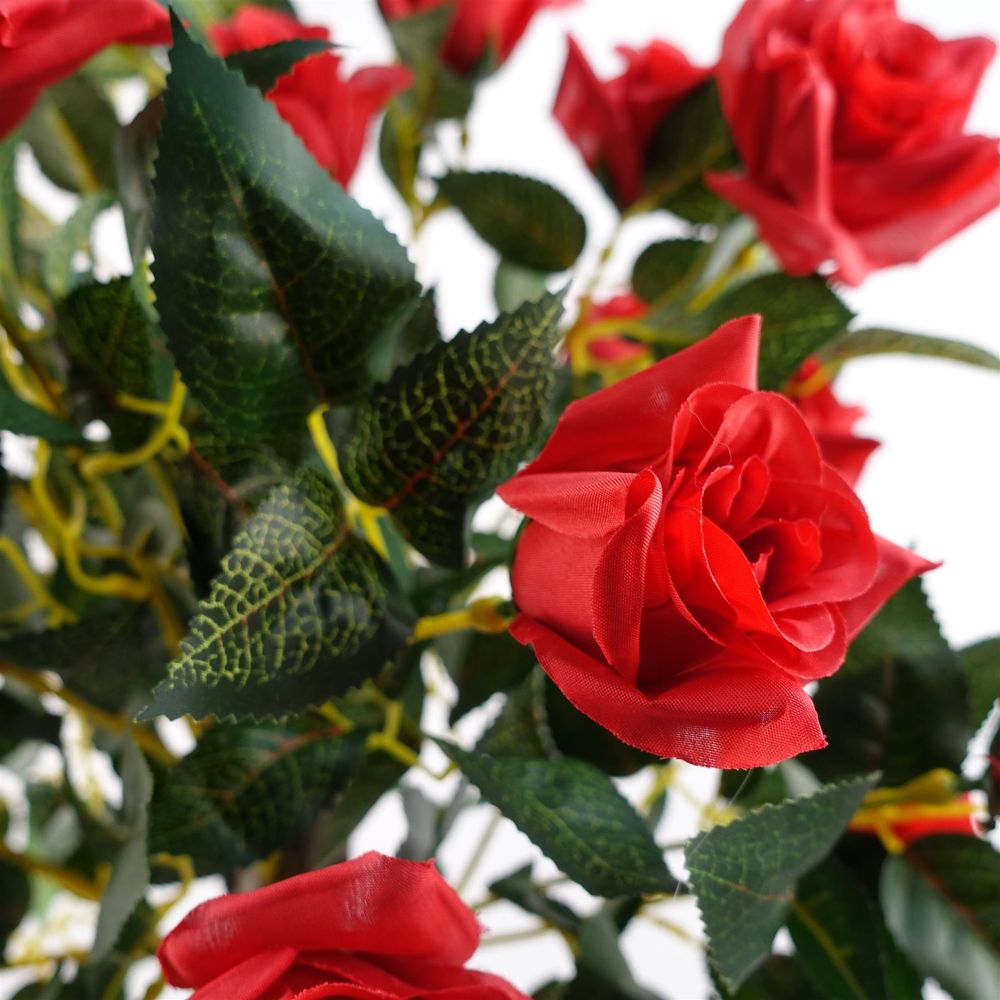 Artificial Red Rose Tree with Twisted Vine Detail, 90cm (3ft) for Romantic Decor