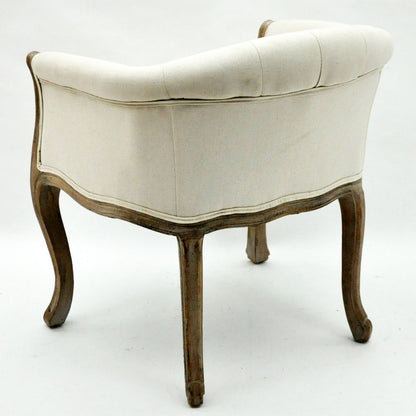 Linen Fabric Louis Chair in Natural Finish for Classic Elegance in Seating