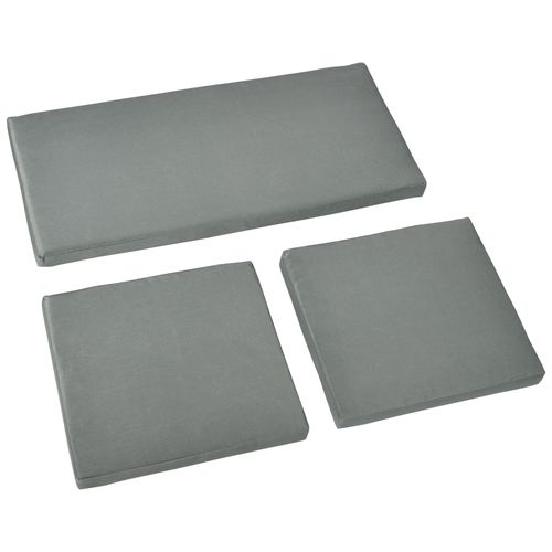 3 Piece Outdoor Cushion Pad Set for Garden Furniture Cushions, Dark Grey