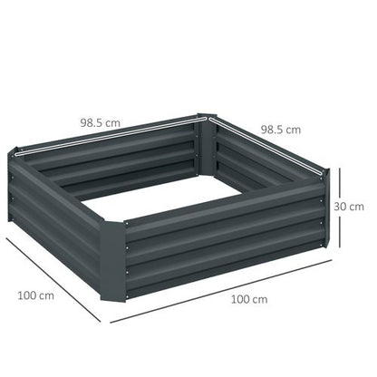 Galvanised Raised Garden Bed Set - 2 Easy-Setup Planter Boxes