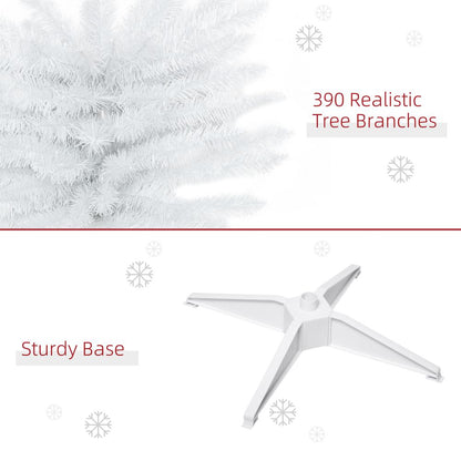 1.8m (6ft) Slim White Artificial Pine Pencil Christmas Tree - 390 Branch Tips